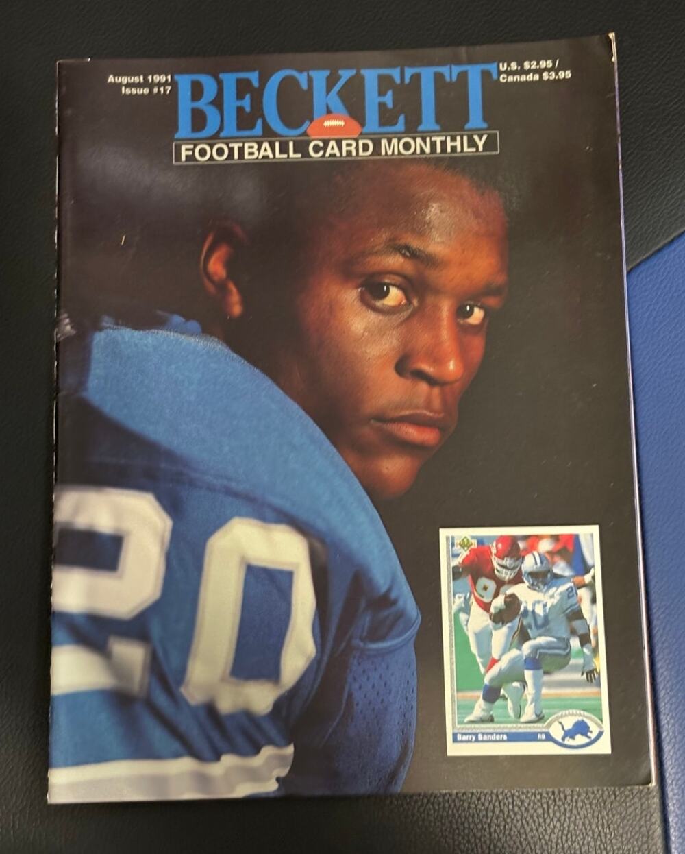 Vintage Beckett Football Card Monthly Barry Sanders Cover August 1991 Issue # 17